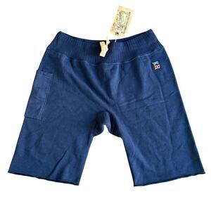 Mister Freedom Solid Sweatpants Cut Off Shorts Prussian Blue Mens Medium NEW